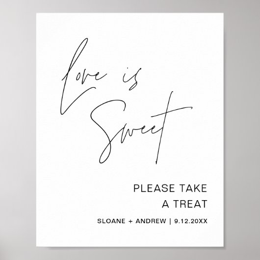 HARLOW Love is Sweet Weduwen Favor Sign Poster (Voorkant)