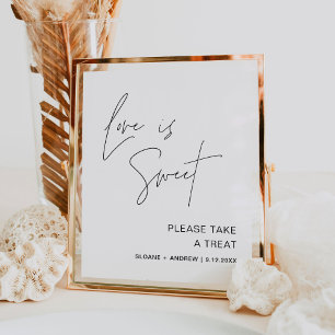 HARLOW Love is Sweet Weduwen Favor Sign Poster