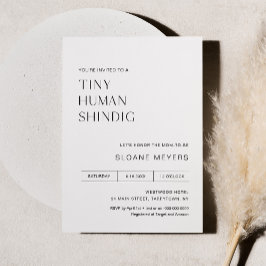 HARLOW Minimalist Baby shower Tiny Human Shindig Kaart