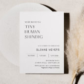 HARLOW Minimalist Baby shower Tiny Human Shindig Kaart