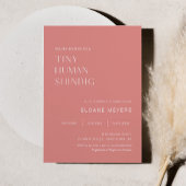 HARLOW Minimalist Baby shower Tiny Human Shindig Kaart