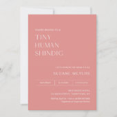 HARLOW Minimalist Baby shower Tiny Human Shindig Kaart (Voorkant)