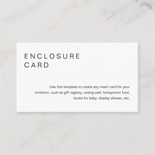 HARLOW Minimalist Enclosure Kaart Invitation Inser (Voorkant)