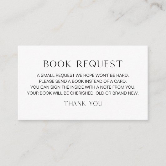 HARLOW Minimalistisch Baby Boek Aanvraag Invoegen Informatiekaartje (Voorkant)