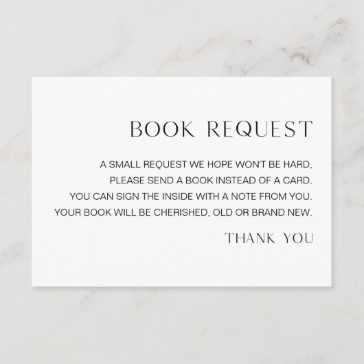 HARLOW Minimalistisch Baby Boek Aanvraag Invoegen Informatiekaartje (Voorkant)