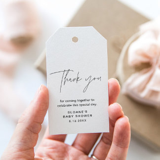HARLOW Minimalistisch Baby shower dank u Cadeaulabel