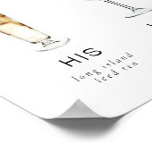 HARLOW Minimalistische Handtekening Drink Trouwbar Poster (Hoek)