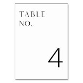 HARLOW Minimalistische moderne tafel nummer Kaart (Achterkant)