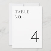 HARLOW Minimalistische moderne tafel nummer Kaart (Voorkant)