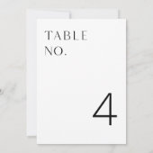 HARLOW Minimalistische moderne tafel nummer Kaart (Achterkant)