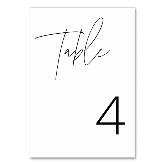 HARLOW Minimalistische moderne tafel nummer Kaart (Achterkant)