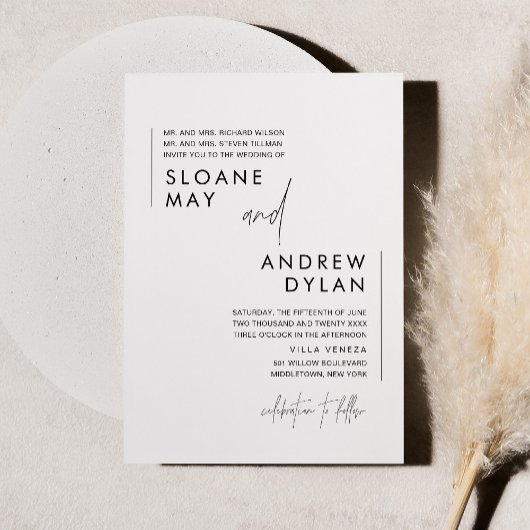 HARLOW minimalistische uitnodiging voor bruiloft