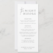 HARLOW Modern De avond voor de repetitie Menu Kaar Kaart (Voorkant)