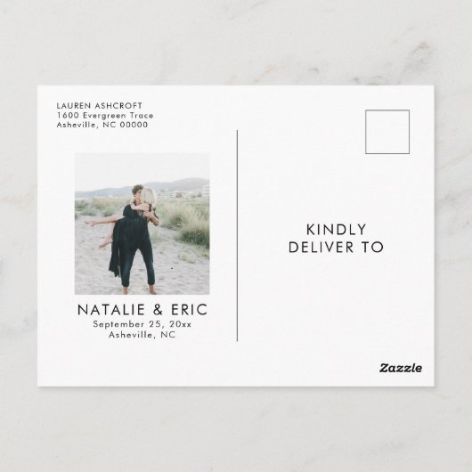 HARLOW modern eenvoudig schoon, bespaar de datum-b Briefkaart (Achterkant)