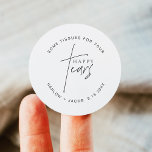 HARLOW Modern Minimal Happy Tears Trouwweefsels Ronde Sticker<br><div class="desc">Het Harlow Wedding Collectie heeft een edgy,  modern lettertype en een eenvoudig minimalistisch ontwerp. Perfect voor uw eenvoudige,  tijdloze paar.</div>