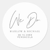 HARLOW Modern Minimalist We doen bruiloft Ronde Sticker (Voorkant)