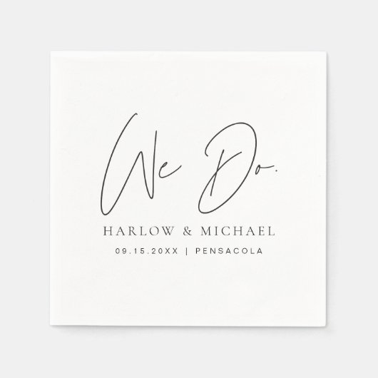 HARLOW Modern Minimalist We doen bruiloft Servet (Voorkant)