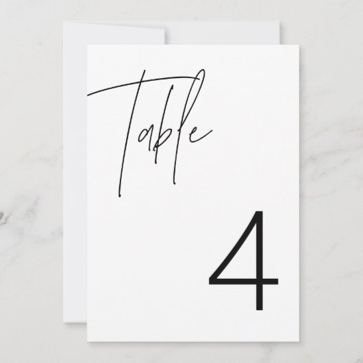 HARLOW Modern Minimalistisch Edgy Tafelnummer (Achterkant)