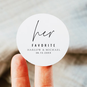 HARLOW Modern minimalistische bruiloft haar favori Ronde Sticker