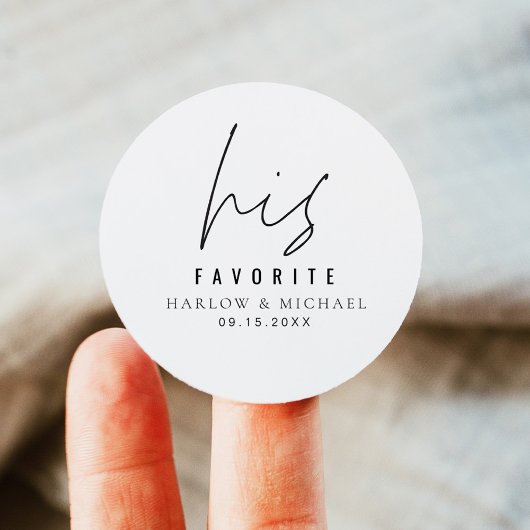HARLOW Modern minimalistische bruiloft zijn favori Ronde Sticker