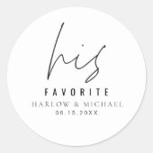 HARLOW Modern minimalistische bruiloft zijn favori Ronde Sticker (Voorkant)