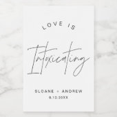 HARLOW Modern Wedding Love is Intoxicating Mini Wijn Etiket (Enkel label)