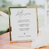 HARLOW Modern Wedding Shuttle Service Sign Poster