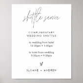 HARLOW Modern Wedding Shuttle Service Sign Poster (Voorkant)
