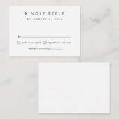 HARLOW moderne, eenvoudige RSVP-kaartsjabloon Informatiekaartje (Voorkant / Achterkant)