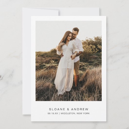 HARLOW Moderne minimalistische foto Bewaar de datu Kaart (Achterkant)