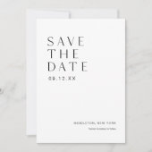 HARLOW Moderne Minimalistische Foto Save The Date Kaart (Voorkant)