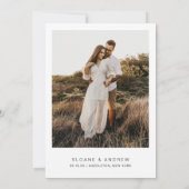 HARLOW Moderne Minimalistische Foto Save The Date Kaart (Achterkant)