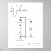 HARLOW Moderne Minimalistische Wedding Icon Tijdli Poster (Voorkant)