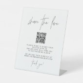 HARLOW Moderne QR-code Deel de liefde trouwfoto Reclamebord Met Voetstuk (Voorkant)