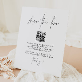HARLOW Moderne QR-code Deel de liefde trouwfoto Reclamebord Met Voetstuk