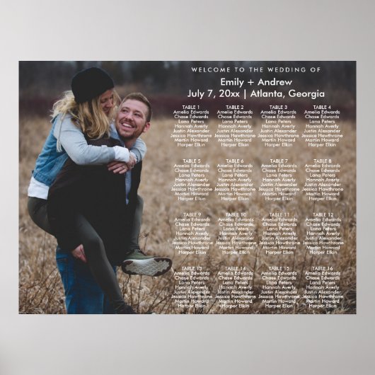 HARLOW Moderne Sjabloon van de Fotozentabel Poster (Voorkant)