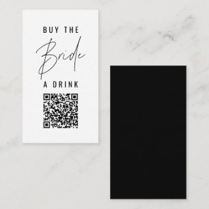 HARLOW Moderne Stout Koop de Bruid een Drink QR Co Notitiekaartje