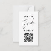 HARLOW Moderne Vet Koop de Bride een Drink QR Code Notitiekaartje (Voorkant)