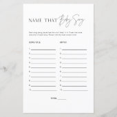 HARLOW-naam die Baby Tune Baby shower Game (Voorkant)