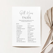 HARLOW Old Wives Tales Baby shower Game Kaart