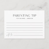 HARLOW Ouderschap Tips Baby shower Advies Kaart (Voorkant)