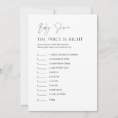 HARLOW Raad de prijs Baby shower Game kaart (Voorkant)