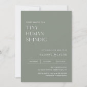 HARLOW Sage Baby shower Tiny Human Shindig Kaart (Voorkant)