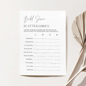 HARLOW Scattergories Vrijgezellenfeest Game Kaart