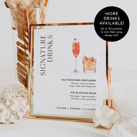 HARLOW Signature Drink Wedding Sign Poster