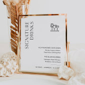 HARLOW Signature Drink Wedding Sign Poster