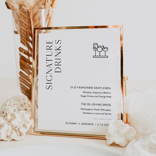 HARLOW Signature Drink Wedding Sign Poster