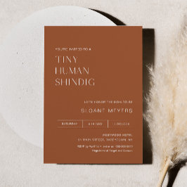 HARLOW Terracotta Baby shower Tiny Human Shindig Kaart