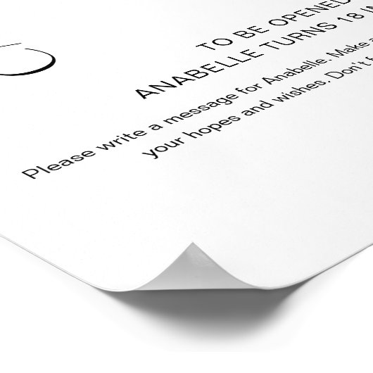 HARLOW Time Capsule Baby shower Sign Poster (Hoek)