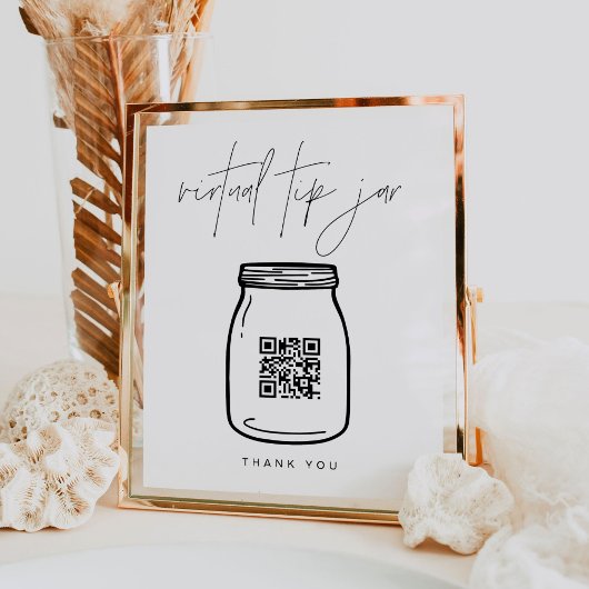 HARLOW Virtual Tip Jar Venmo QR Code Sign Poster